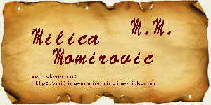 Milica Momirović vizit kartica